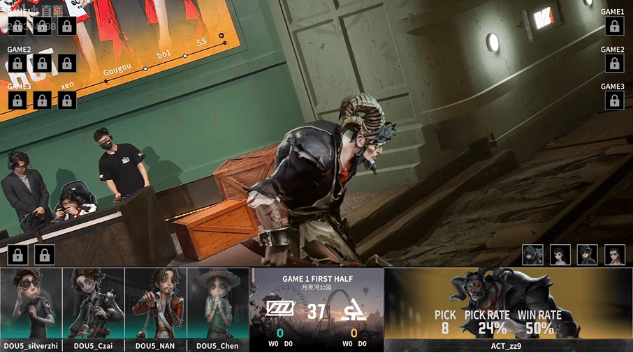 第五人格IVL:DOU5_mhxm帅气拿下四抓,助力队伍获得比赛胜利!